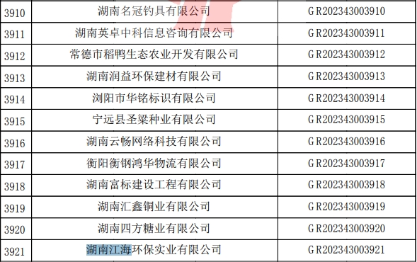 2023年湖南江海，“高新技術(shù)企業(yè)”復(fù)審順利通過(guò)！